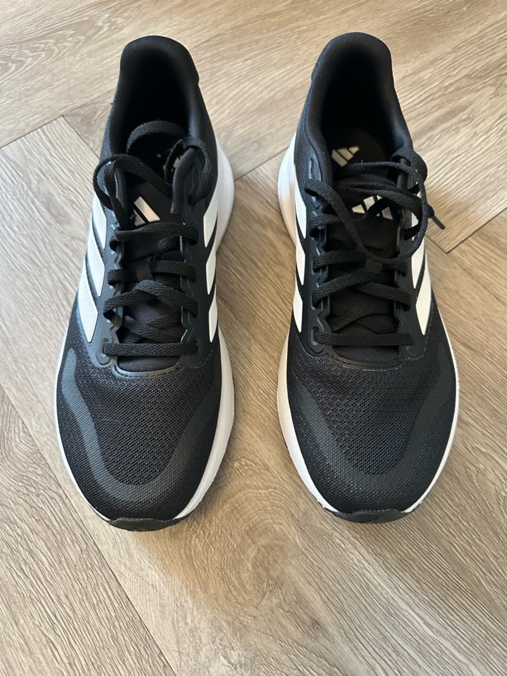 adidas Black and White Lightweight Running Shoes